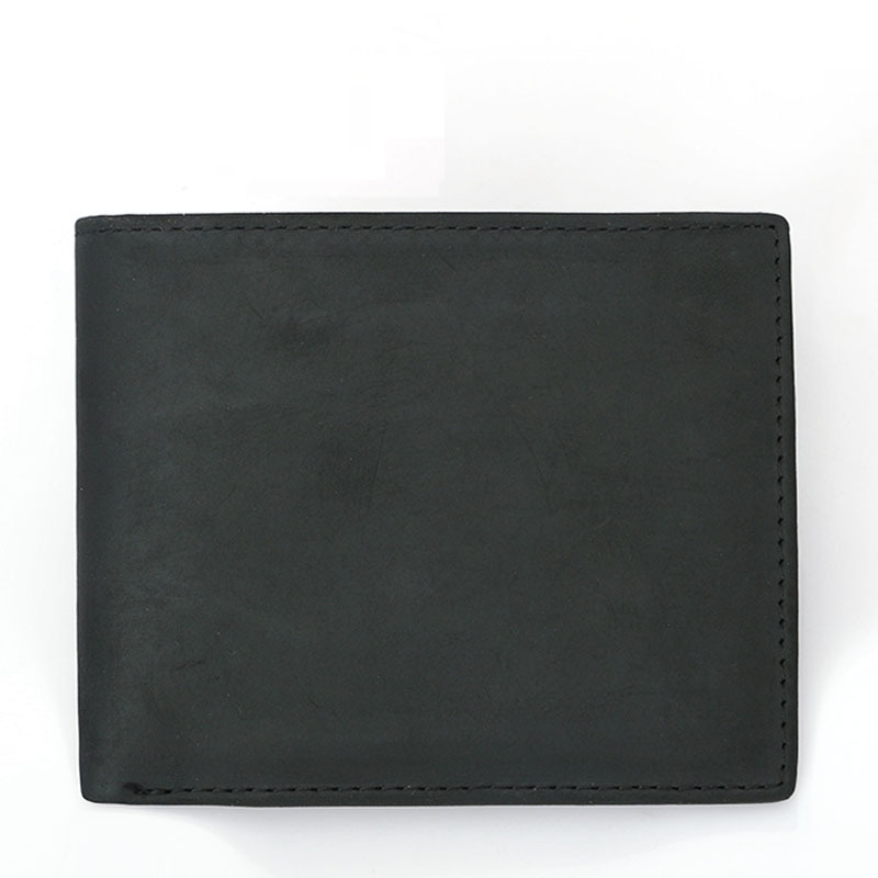 Hot Sale Design Mens Crazy Horse Real Cow Leather Short Men Cowhide Top Layer Genuine Cowhide Leather Wallet