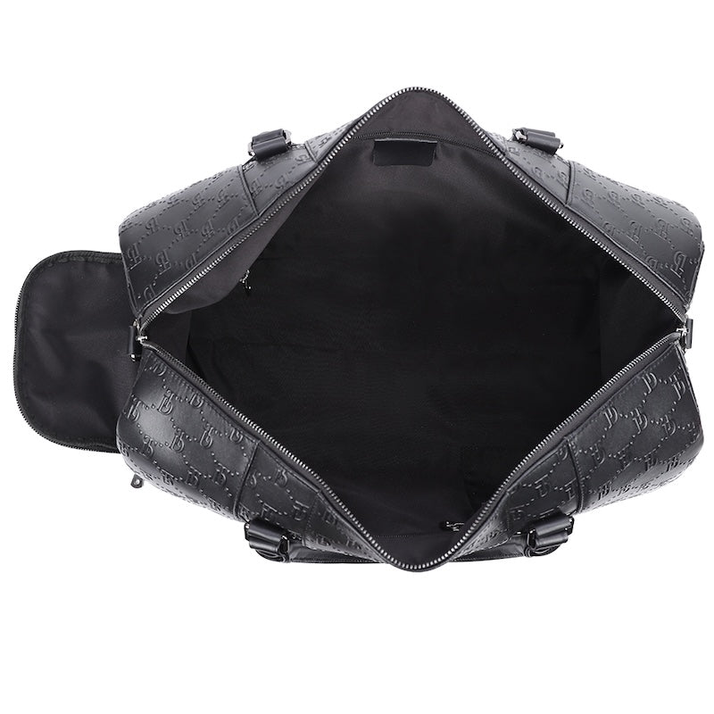 Black Mens Overnight Soft Leather Business Duffel Weekender Bag Genuine Leather Travel Bags