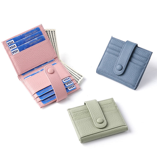 Lychee Leather Wallet for Women Cardholder Cowhide Wallet Cute Lady Real Genuine Leather Short Zipper Purse Wallet for Famale