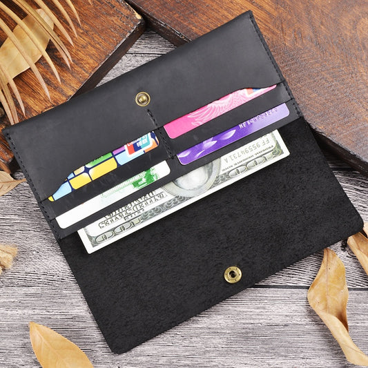 Handmade Simple Style Unisex Large Capacity Clutch Purse Top Grain Genuine Crazy Horse Leather Long Wallet Custom Pattern