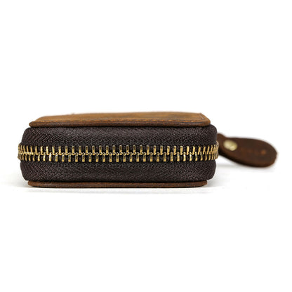 Genuine Cow Leather Car Key Holder Wallets Housekeeper Card Zipper Case Keys Organizer for Men