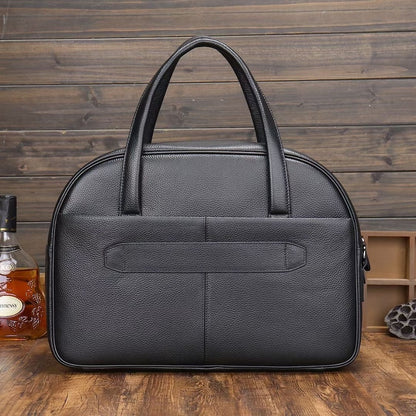 Hot Selling Handmade Genuine Pebble Leather Messenger Duffel Overnight Bag Laptop Briefcase Style Travel Bag