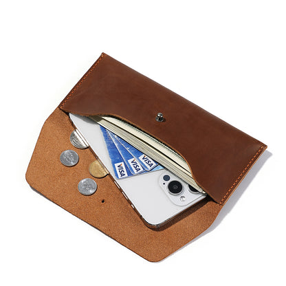Black Green Coffee Red Blue Blue Brown Zipper Around Genuine Brush Off Genuine Crazy Horse Leather Long Clutch Wallet for Phone