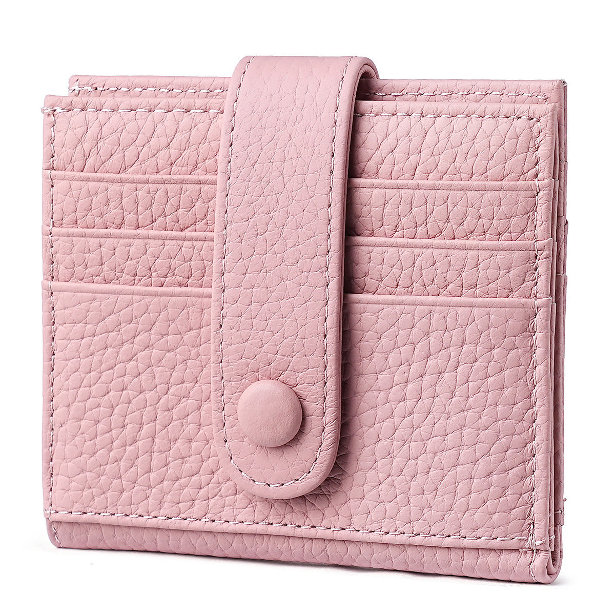 Lychee Leather Wallet for Women Cardholder Cowhide Wallet Cute Lady Real Genuine Leather Short Zipper Purse Wallet for Famale