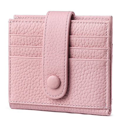 Lychee Leather Wallet for Women Cardholder Cowhide Wallet Cute Lady Real Genuine Leather Short Zipper Purse Wallet for Famale