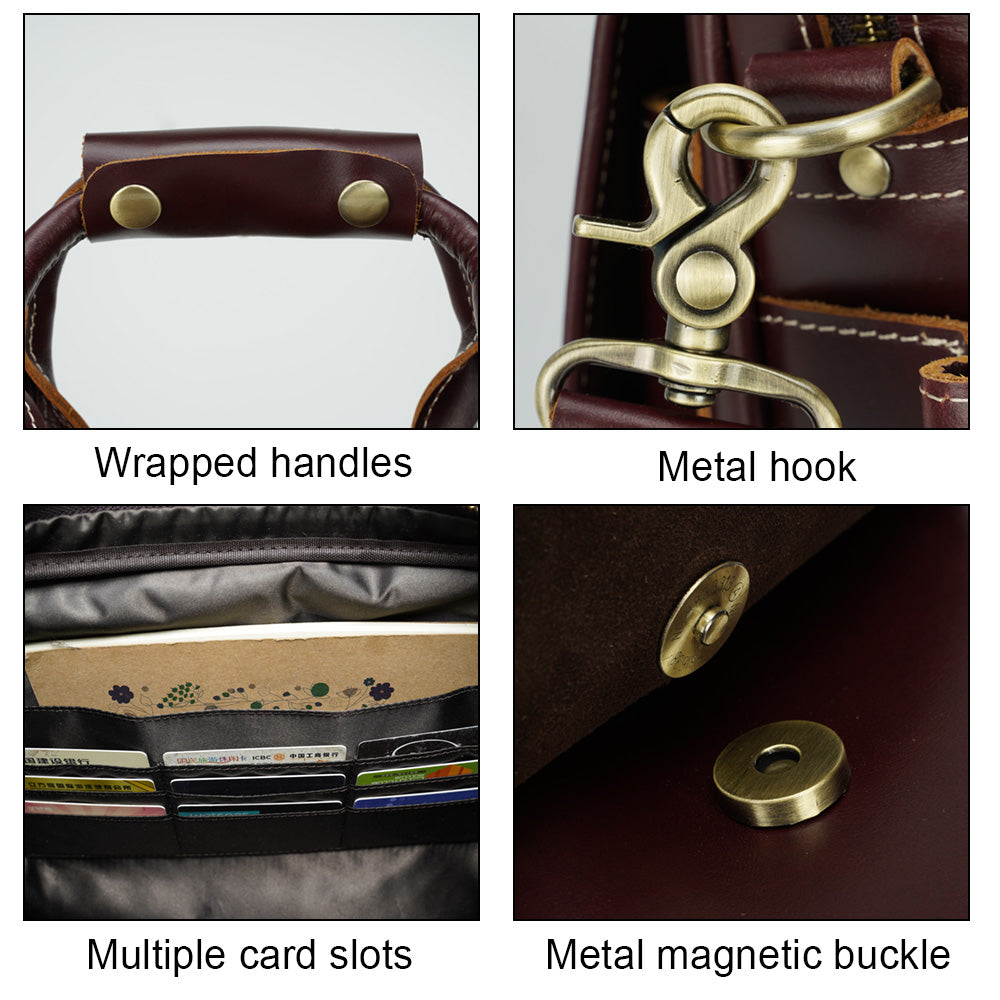2026 New Design Luxury Women Genuine Leather Briefcase Laptop Bag Leather Messenger Bag for Men