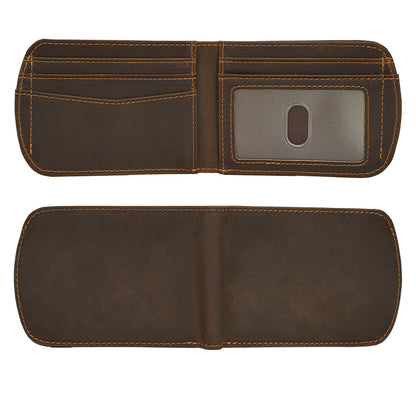 New Arrival Retro Full Grain Crazy Horse Leather Card Holder Wallet Money Clip Case Unisex Credit Card Leather Men Wallet