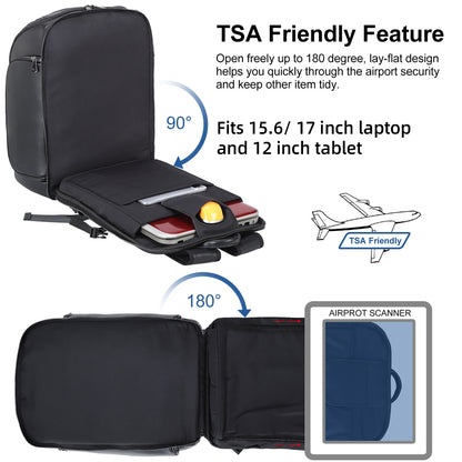 Nappa Genuine Leather Anti-Theft Laptop Backpack with USB Unisex Waterproof Black Polyester Zipper Travel