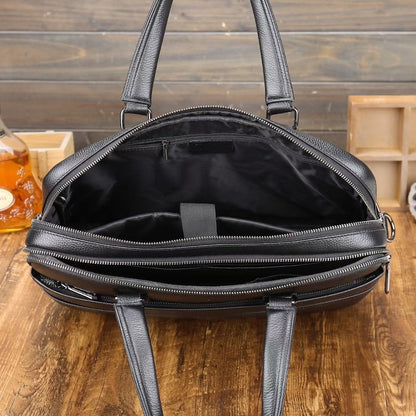 Factory Wholesale Price Business Office Bag Portfolio Handmade Genuine Pebble Leather Messenger Bag Laptop Briefcase Bag