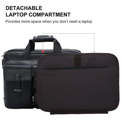 Large Capacity Black Full Grain Genuine Leather Men's Soft Briefcase Waterproof Laptop Bag for Work Dropshipping From Fac