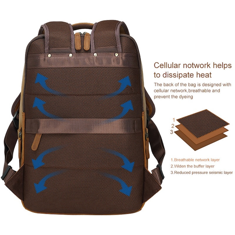 Luxury Nice Quality Crazy Horse Leather Backpack Leather Laptop Men Laredo Capacity Genuine Leather Backpack School Bag