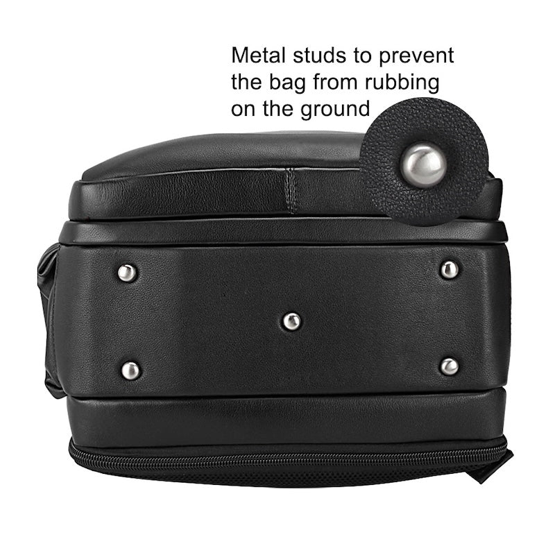 Large Capacity Waterproof Genuine Leather Laptop Backpack Zipper Air Cushion Belt for Men Vintage Fashion Travel Shoulder Bag