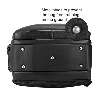Large Capacity Waterproof Genuine Leather Laptop Backpack Zipper Air Cushion Belt for Men Vintage Fashion Travel Shoulder Bag