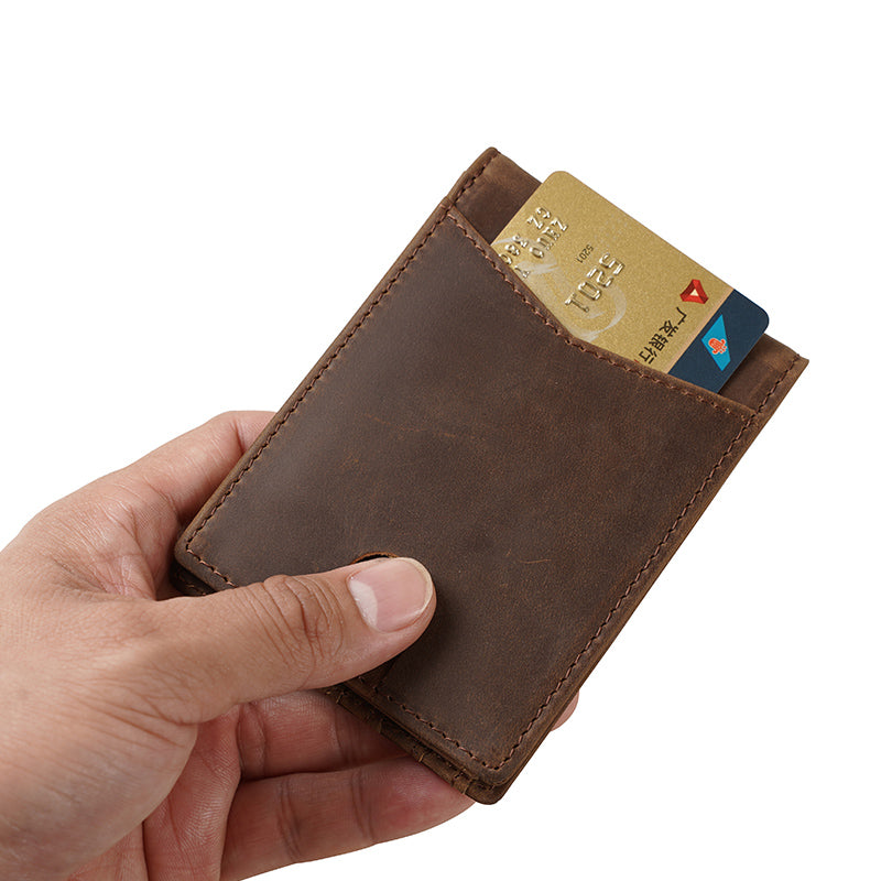 Vintage Design RFID Blocking Soft Top Grain Genuine Leather Bifold Wallet Real Leather Wallet for Man