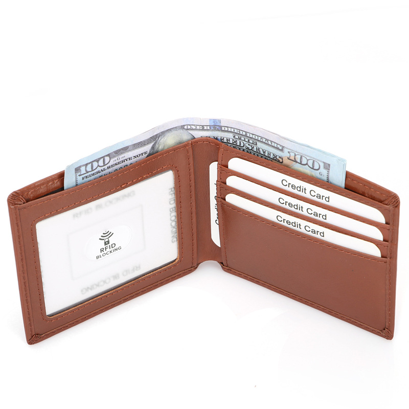 Hot Sale Design Mens Crazy Horse Real Cow Leather Short Men Cowhide Top Layer Genuine Cowhide Leather Wallet