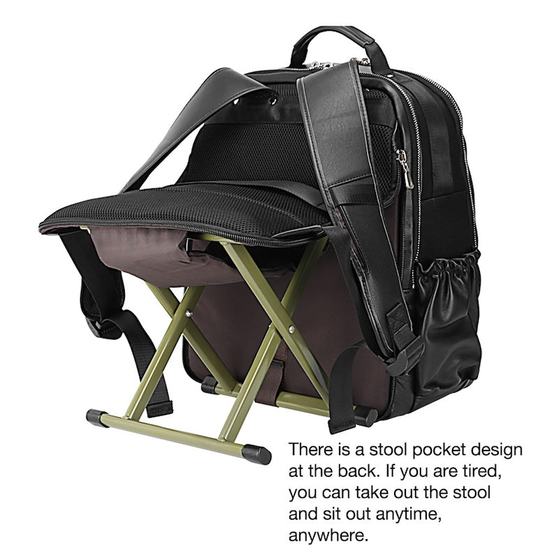 Large Capacity Waterproof Genuine Leather Laptop Backpack Zipper Air Cushion Belt for Men Vintage Fashion Travel Shoulder Bag