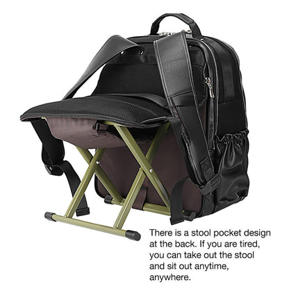 Large Capacity Waterproof Genuine Leather Laptop Backpack Zipper Air Cushion Belt for Men Vintage Fashion Travel Shoulder Bag