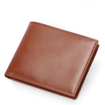 Hot Sale Design Mens Crazy Horse Real Cow Leather Short Men Cowhide Top Layer Genuine Cowhide Leather Wallet