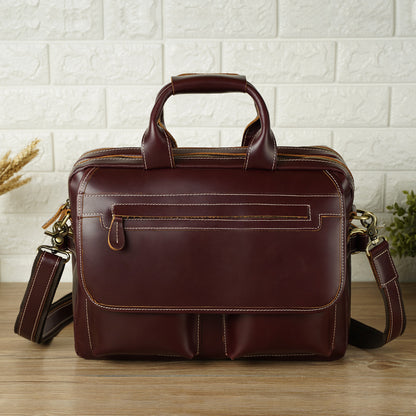 2026 New Design Luxury Women Genuine Leather Briefcase Laptop Bag Leather Messenger Bag for Men