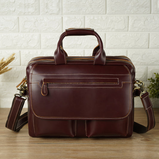 2026 New Design Luxury Women Genuine Leather Briefcase Laptop Bag Leather Messenger Bag for Men
